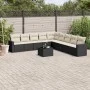 Set de sofás de jardín 10 pzas cojines ratán sintético negro by , Garden sets - Ref: Foro24-3219086, Price: 570,66 €, Discoun...