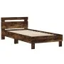Smoked oak engineered wood bed with headboard 75x190 cm by , Beds and slatted bases - Ref: Foro24-838572, Price: 63,83 €, Dis...