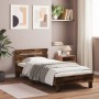 Bett aus geräuchertem Eichenholzwerkstoff mit Kopfteil 75 x 190 cm von , Betten und Lattenroste - Ref: Foro24-838572, Preis: ...