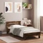 Smoked oak engineered wood bed with headboard 75x190 cm by , Beds and slatted bases - Ref: Foro24-838572, Price: 63,83 €, Dis...
