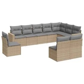 Gartensofa-Set mit 10-teiligen beigen Kissen aus synthetischem Rattan. von , Gartensets - Ref: Foro24-3219099, Preis: 600,69 ...