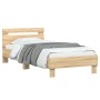 Sonoma oak engineered wood bed with headboard 75x190 cm by , Beds and slatted bases - Ref: Foro24-838570, Price: 71,93 €, Dis...