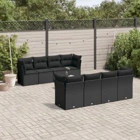 Set de sofás de jardín 8 piezas y cojines ratán sintético negro by , Garden sets - Ref: Foro24-3217305, Price: 570,81 €, Disc...