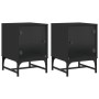 Nachttische mit Glastüren 2 Stück Schwarz 35x37x50 cm von , Nachttische - Ref: Foro24-836521, Preis: 47,46 €, Rabatt: %