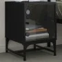 Mesitas de noche con puertas de vidrio 2 uds negro 35x37x50 cm de , Mesitas de noche - Ref: Foro24-836521, Precio: 47,03 €, D...