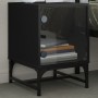 Nachttische mit Glastüren 2 Stück Schwarz 35x37x50 cm von , Nachttische - Ref: Foro24-836521, Preis: 47,46 €, Rabatt: %