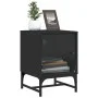 Mesitas de noche con puertas de vidrio 2 uds negro 35x37x50 cm de , Mesitas de noche - Ref: Foro24-836521, Precio: 47,03 €, D...