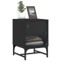 Nachttische mit Glastüren 2 Stück Schwarz 35x37x50 cm von , Nachttische - Ref: Foro24-836521, Preis: 47,46 €, Rabatt: %
