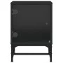 Mesitas de noche con puertas de vidrio 2 uds negro 35x37x50 cm de , Mesitas de noche - Ref: Foro24-836521, Precio: 47,03 €, D...