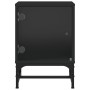 Nachttische mit Glastüren 2 Stück Schwarz 35x37x50 cm von , Nachttische - Ref: Foro24-836521, Preis: 47,46 €, Rabatt: %