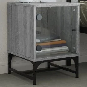 Nachttisch mit grauer Sonoma-Glastür 35x37x50 cm. von , Nachttische - Ref: Foro24-836528, Preis: 28,16 €, Rabatt: %
