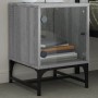 Mesita de noche con puerta de vidrio gris Sonoma 35x37x50 cm de , Mesitas de noche - Ref: Foro24-836528, Precio: 28,53 €, Des...