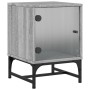 Mesita de noche con puerta de vidrio gris Sonoma 35x37x50 cm de , Mesitas de noche - Ref: Foro24-836528, Precio: 28,53 €, Des...