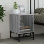 Mesita de noche con puerta de vidrio gris Sonoma 35x37x50 cm de , Mesitas de noche - Ref: Foro24-836528, Precio: 28,53 €, Des...