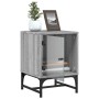 Mesita de noche con puerta de vidrio gris Sonoma 35x37x50 cm de , Mesitas de noche - Ref: Foro24-836528, Precio: 28,53 €, Des...