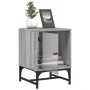 Mesita de noche con puerta de vidrio gris Sonoma 35x37x50 cm de , Mesitas de noche - Ref: Foro24-836528, Precio: 28,11 €, Des...