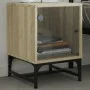Mesitas noche con puertas vidrio 2 uds roble Sonoma 35x37x50 cm by , Nightstands - Ref: Foro24-836523, Price: 45,56 €, Discou...