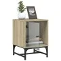Mesitas noche con puertas vidrio 2 uds roble Sonoma 35x37x50 cm by , Nightstands - Ref: Foro24-836523, Price: 45,56 €, Discou...