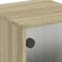 Mesitas noche con puertas vidrio 2 uds roble Sonoma 35x37x50 cm by , Nightstands - Ref: Foro24-836523, Price: 45,56 €, Discou...