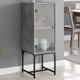 Nebenschrank mit grauer Glastür und Betonoptik 35x37x100 cm. von , Sideboards - Ref: Foro24-836556, Preis: 50,90 €, Rabatt: %