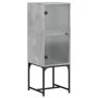 Armario auxiliar con puerta vidrio gris hormigón 35x37x100 cm by , Sideboards - Ref: Foro24-836556, Price: 50,90 €, Discount: %