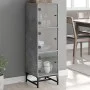 Aparador con puertas de vidrio gris hormigón 35x37x120 cm de , Aparadores - Ref: Foro24-836563, Precio: 70,40 €, Descuento: %