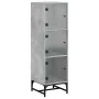 Aparador con puertas de vidrio gris hormigón 35x37x120 cm de , Aparadores - Ref: Foro24-836563, Precio: 70,40 €, Descuento: %