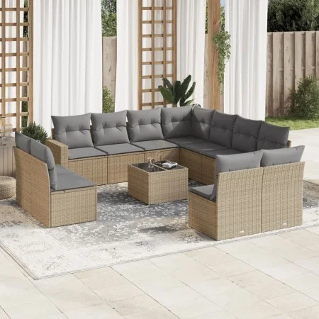 Set de sofás de jardín 12 pzas y cojines ratán sintético marrón by , Modular outdoor sofas - Ref: Foro24-3251476, Price: 788,...