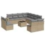 Set de sofás de jardín 12 pzas y cojines ratán sintético marrón by , Modular outdoor sofas - Ref: Foro24-3251476, Price: 788,...