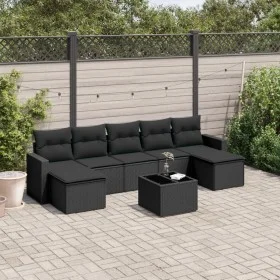Set de sofás de jardín 8 piezas y cojines ratán sintético negro by , Modular outdoor sofas - Ref: Foro24-3251682, Price: 483,...