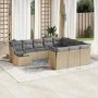 Gartensofa-Set 11-teilig mit beigen Polstern aus synthetischem Rattan von , Gartensets - Ref: Foro24-3250098, Preis: 666,27 €...