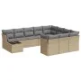 Gartensofa-Set 11-teilig mit beigen Polstern aus synthetischem Rattan von , Gartensets - Ref: Foro24-3250098, Preis: 666,27 €...