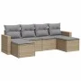 Juego de sofás jardín con cojines 6 pzas ratán sintético beige by , Modular outdoor sofas - Ref: Foro24-3251656, Price: 400,9...