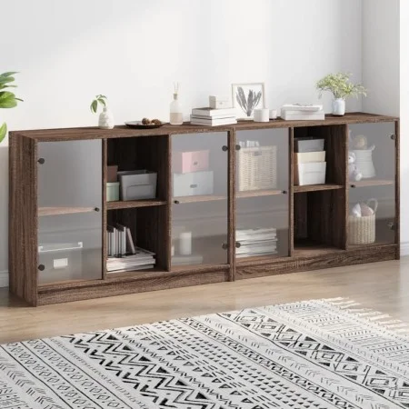 Regal mit Türen aus braunem Eichenholz 204x37x75 cm. von , Sideboards - Ref: Foro24-3206537, Preis: 205,91 €, Rabatt: %