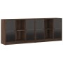 Estantería con puertas madera marrón roble 204x37x75 cm by , Sideboards - Ref: Foro24-3206537, Price: 205,86 €, Discount: %