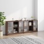 Estantería con puertas madera marrón roble 204x37x75 cm by , Sideboards - Ref: Foro24-3206537, Price: 205,86 €, Discount: %