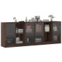 Estantería con puertas madera marrón roble 204x37x75 cm by , Sideboards - Ref: Foro24-3206537, Price: 205,86 €, Discount: %