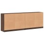 Estantería con puertas madera marrón roble 204x37x75 cm by , Sideboards - Ref: Foro24-3206537, Price: 205,86 €, Discount: %