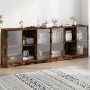 Estantería con puertas madera roble ahumado 204x37x75 cm by , Sideboards - Ref: Foro24-3206535, Price: 192,12 €, Discount: %