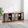 Estantería con puertas madera roble ahumado 204x37x75 cm by , Sideboards - Ref: Foro24-3206535, Price: 192,12 €, Discount: %