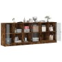 Estantería con puertas madera roble ahumado 204x37x75 cm by , Sideboards - Ref: Foro24-3206535, Price: 192,12 €, Discount: %
