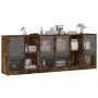 Estantería con puertas madera roble ahumado 204x37x75 cm de , Aparadores - Ref: Foro24-3206535, Precio: 189,81 €, Descuento: %