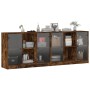 Regal mit Türen aus geräucherter Eiche, 204x37x75 cm. von , Sideboards - Ref: Foro24-3206535, Preis: 192,12 €, Rabatt: %