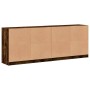 Estantería con puertas madera roble ahumado 204x37x75 cm by , Sideboards - Ref: Foro24-3206535, Price: 192,12 €, Discount: %