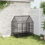 Hundekäfig mit Rädern aus schwarzem feuerverzinktem Stahl von , Hundehütten - Ref: Foro24-172208, Preis: 157,28 €, Rabatt: %