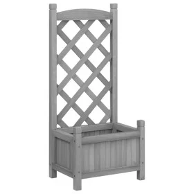 Blumenkasten mit massivem Gitter aus grauer Fichtenholz von , Töpfe und Pflanzgefäße - Ref: Foro24-365483, Preis: 44,81 €, Ra...