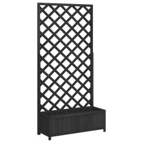 Blumenkasten mit massivem Gitter aus schwarzem Tannenholz. von , Töpfe und Pflanzgefäße - Ref: Foro24-365481, Preis: 137,77 €...