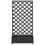 Blumenkasten mit massivem Gitter aus schwarzem Tannenholz. von , Töpfe und Pflanzgefäße - Ref: Foro24-365481, Preis: 108,62 €...