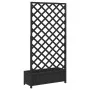 Blumenkasten mit massivem Gitter aus schwarzem Tannenholz. von , Töpfe und Pflanzgefäße - Ref: Foro24-365481, Preis: 134,94 €...