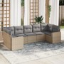Gartensofagarnitur 7-teilig mit Kissen aus synthetischem Rattan in Beige. von , Modulare Sofas für den Außenbereich - Ref: Fo...